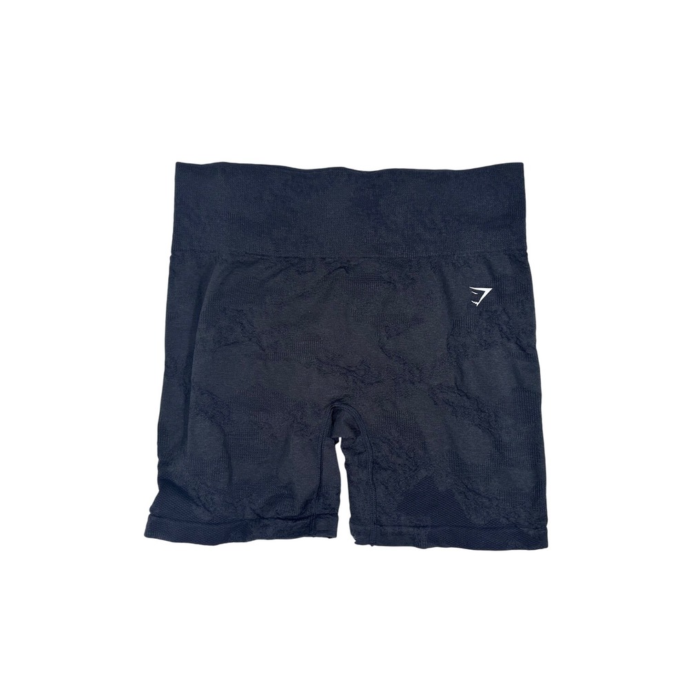 Gymshark Adapt Camo Seamless Shorts Black Womens Large B3A5R High Waist Workout